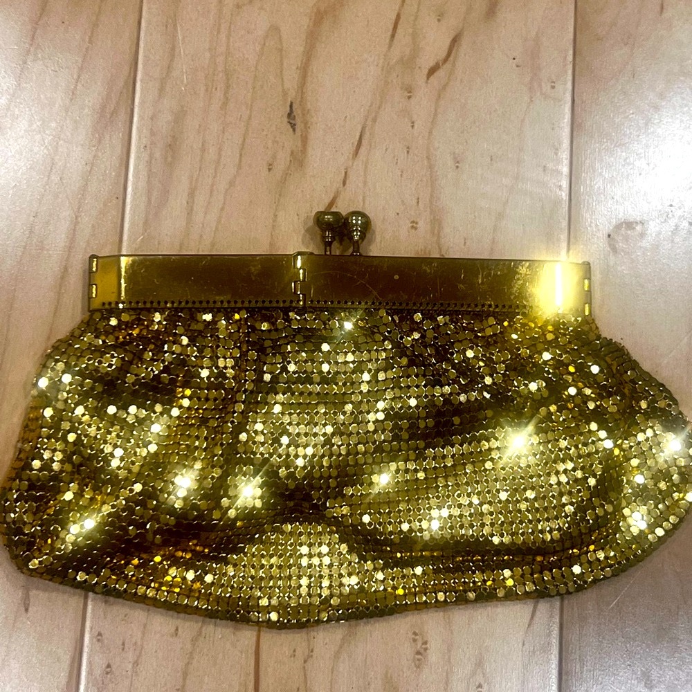 Gold Mesh Vintage Clutch Bag